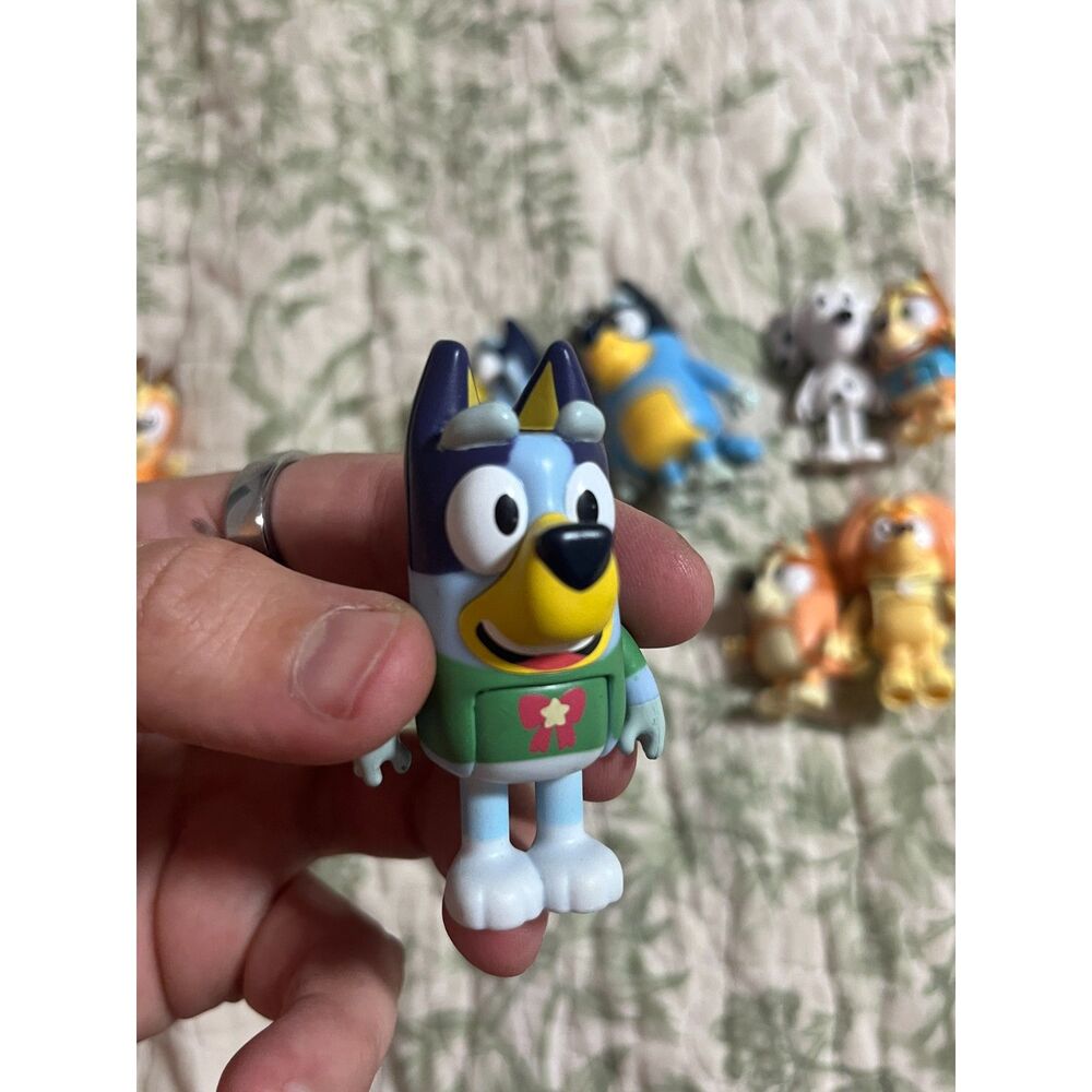 bluey toy figures set kids pretend play disney bingo bandit lucky 8